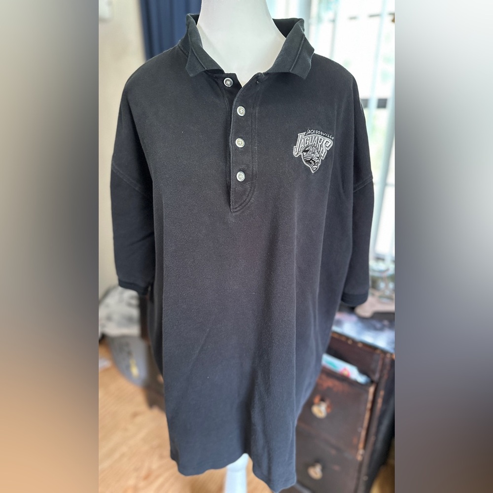 Antigua Charcoal Polo w/ Embroidered Jacksonville Jaguars Football Team Logo XXL